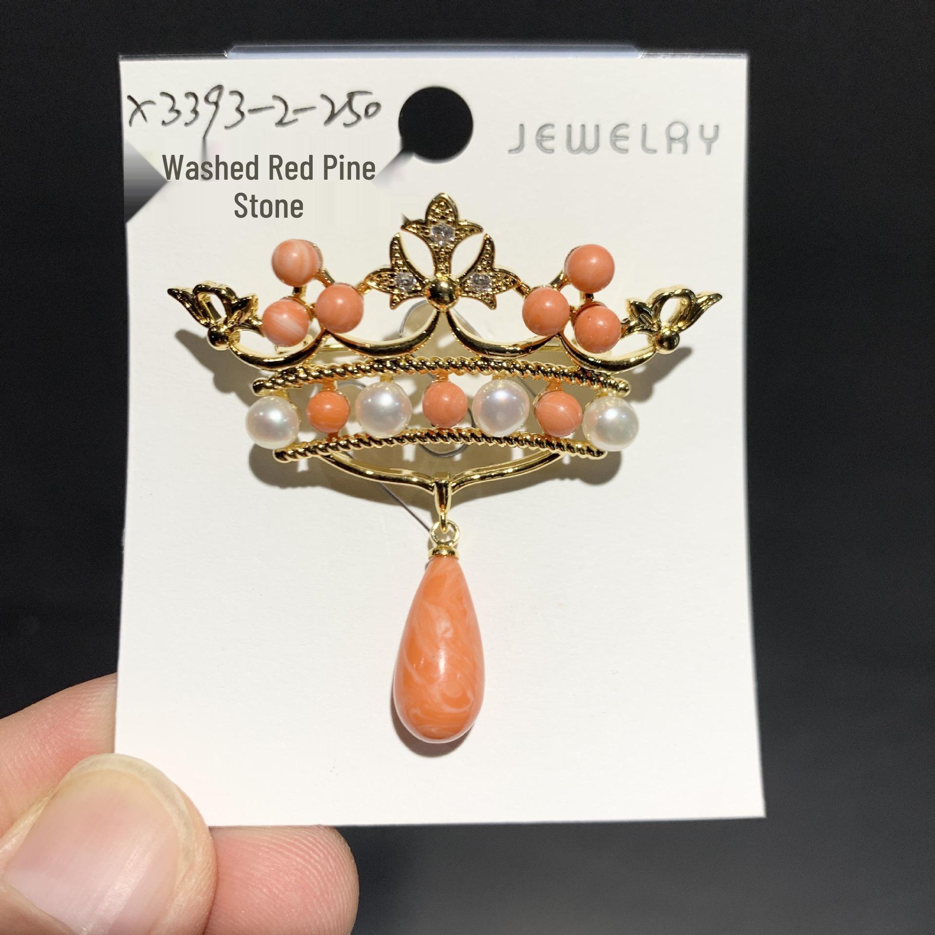 Bo Xin Yun Freshwater Pearl  Turquoise Crown Brooch