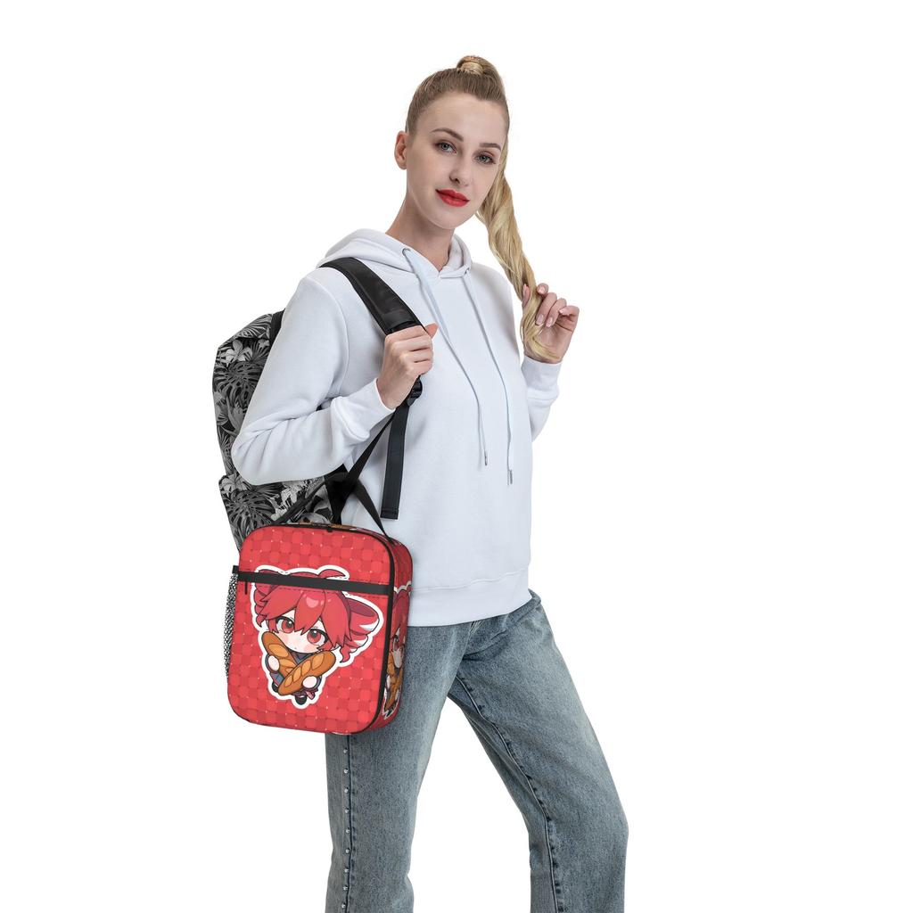 Kasane Teto Bold Text Manga Lunch Box For Girls Boys School Print Lunch Box Casual Water-resistant Thermal Tote Handbags