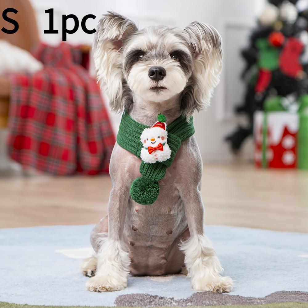 

1 шт. вязаный ошейник для питомца, зимний теплый шарф для кошки/собаки, рождественский шарф для питомца, аксессуары для одежды питомца, теплые праздничные аксессуары