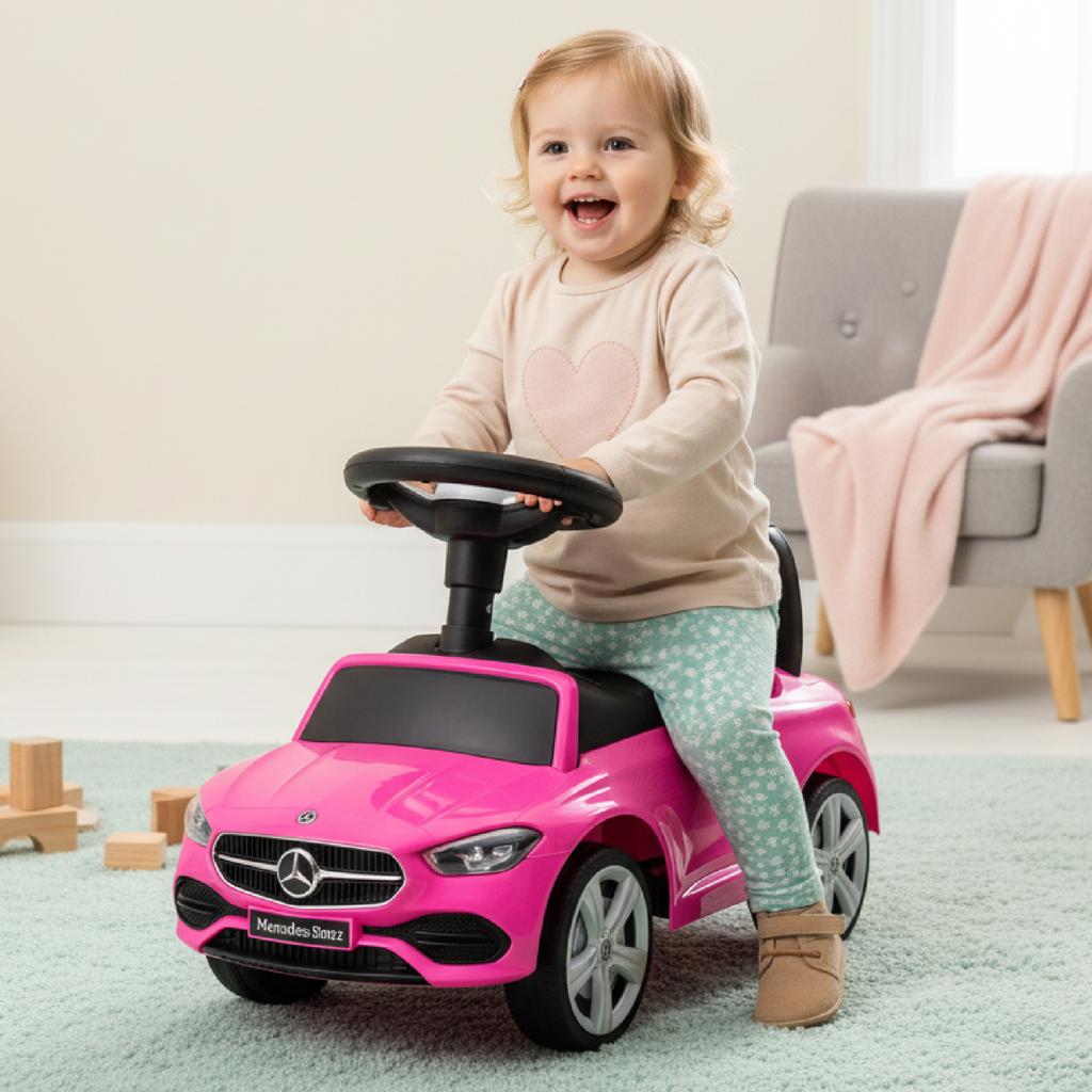 Jeździk Pchacz Chodzik Dla Dzieci Mercedes C-Class Różowy
