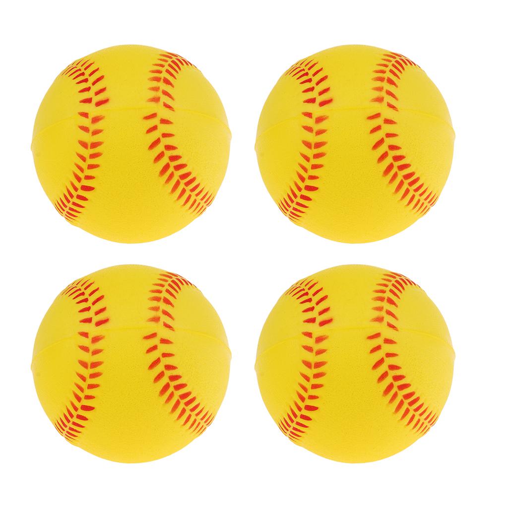 4x Safety Baseball Practice Training PU Softball Team Game Yellow