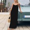 European and American women's clothing, new spring models, fashionable solid color backless suspender holiday dress dress