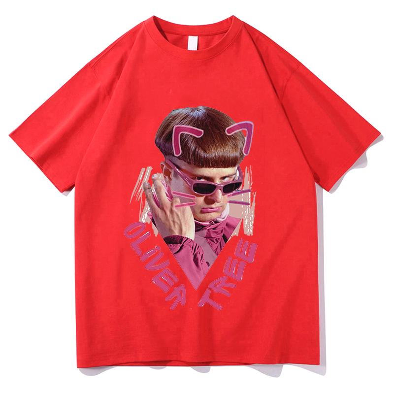 Oliver Tree Druck Baumwolle T-Shirts 2026 Retro Pop Konzert Unisex Unisex Fans T-Shirts Musikfan Geschenk Kurzarm Ästhetisch Harajuku Oberteile