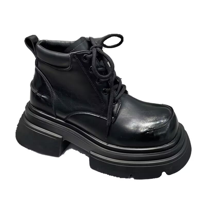 Fashion Women's Designer Punk Motorcycle Boots 2024 Autumn Winter Fashion Side Zipper Ankle Boots Woman Platform Shoes Bota De Vaqueiro