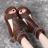 Fashion Retro Women Sandals Fashion Leather Women Boots Breathable Platform Shoes designer Mid Heels Women Wedges Shoes Sandalias Mujer