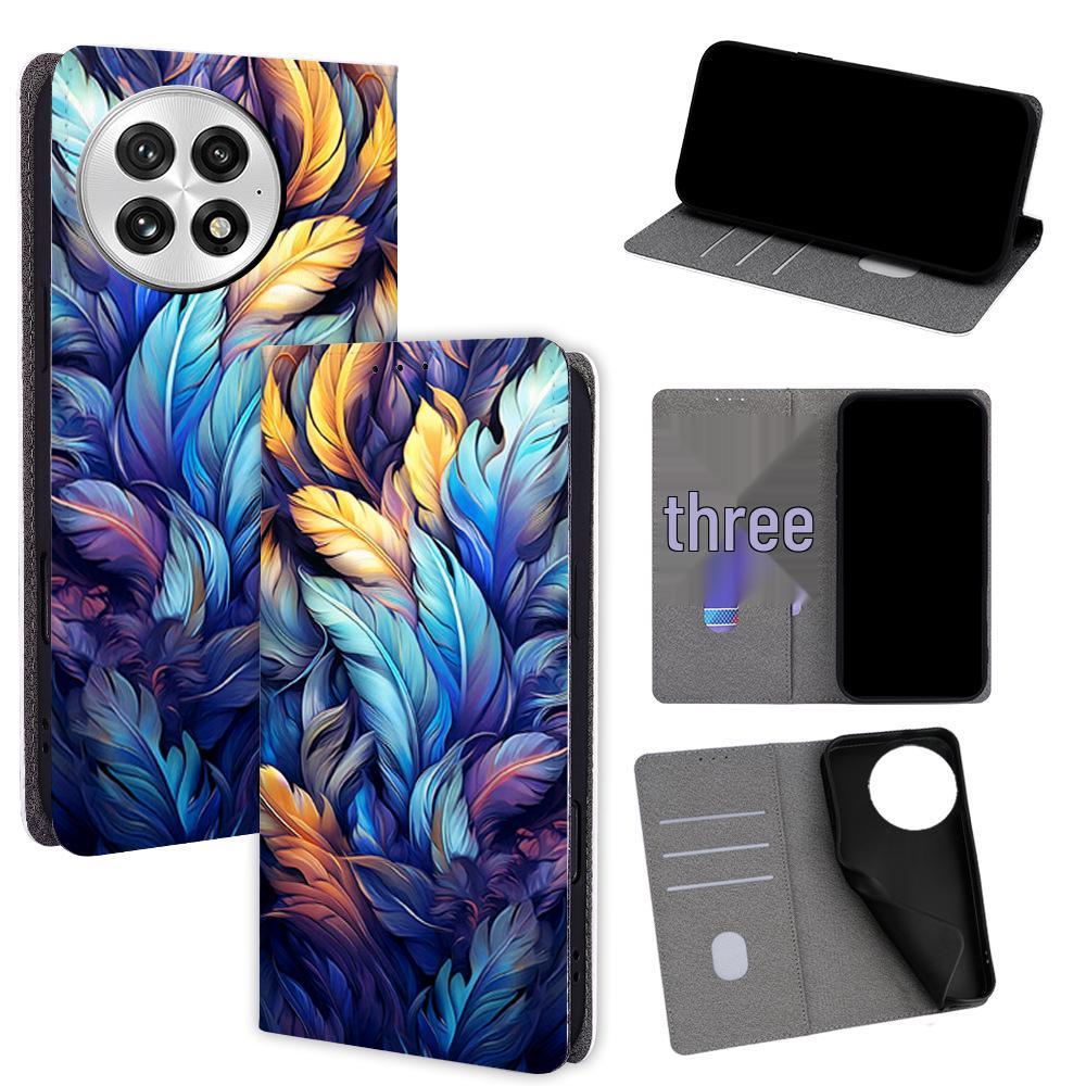 OnePlus 13S Flip Drop-Proof Case: Fashionable Colorful Painted Protective Cover with Stand
