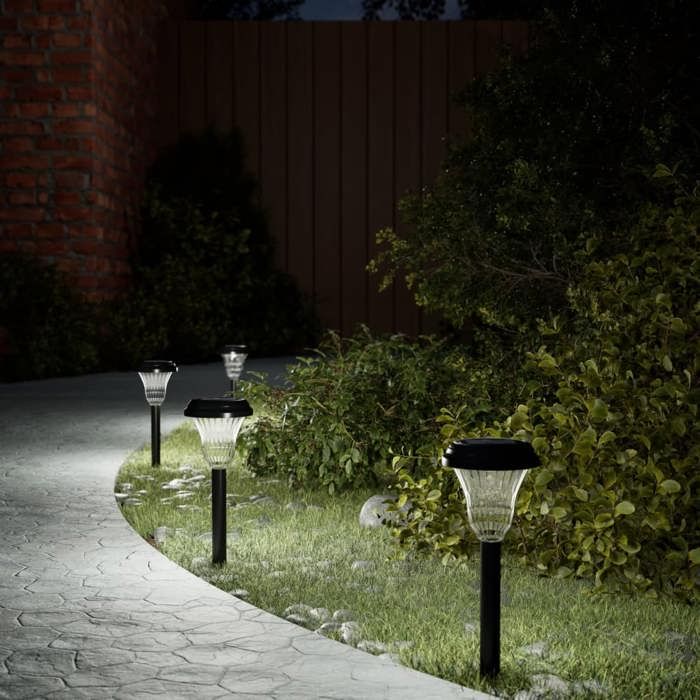 VidaXL Lampes solaires d'allées et piquets de sol 12 pcs blanc, éclairage solaire d'allée, lampe solaire de jardin, 4008192