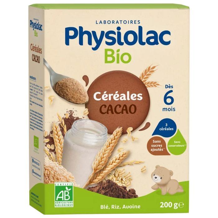 Physiolac Bio Céréales Cacao 200 G Certbio
