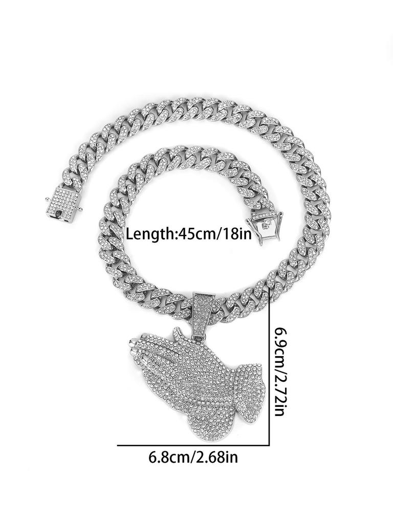 Men's Hip Hop Full Diamond Zinc Alloy Pendant Necklace