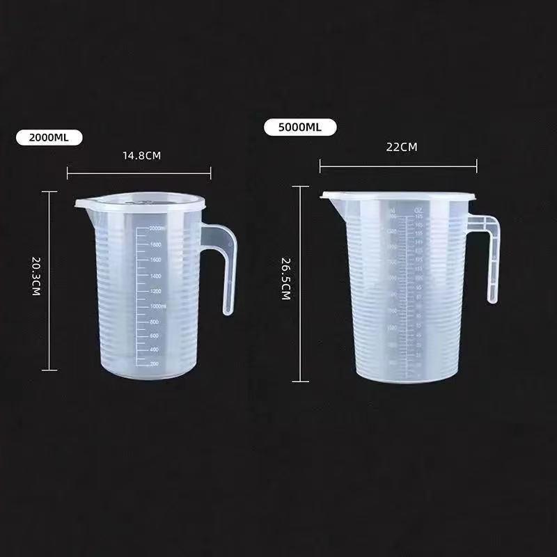 Graduated Measuring Cup Set - 1000ml & 5000ml Cylinders for Milk Tea Shop Equipment