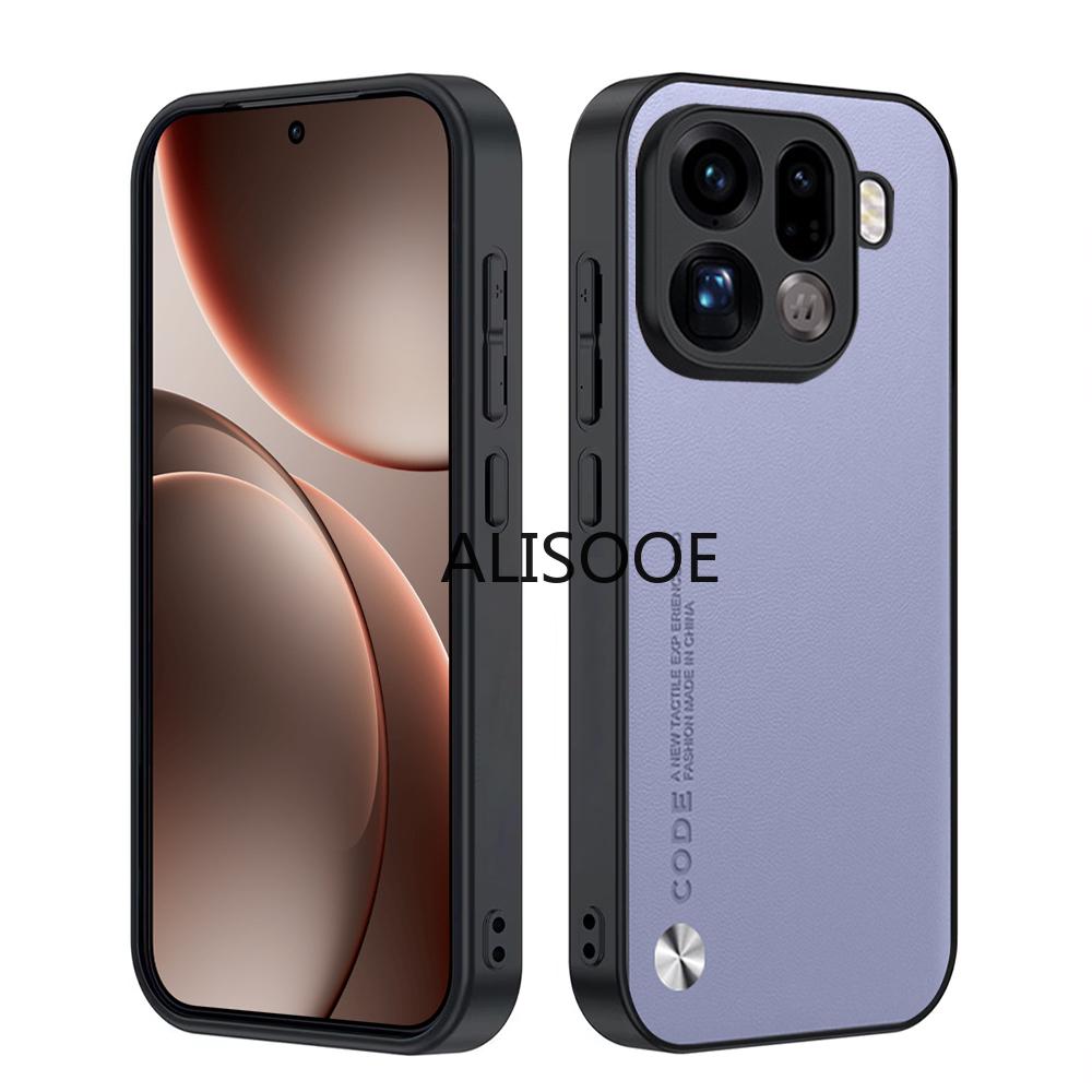 Lederhülle für OPPO Find X9 / X9 Pro Hülle Luxus Fasertextur PU-Leder Schutz Stoßfeste Abdeckung Capa