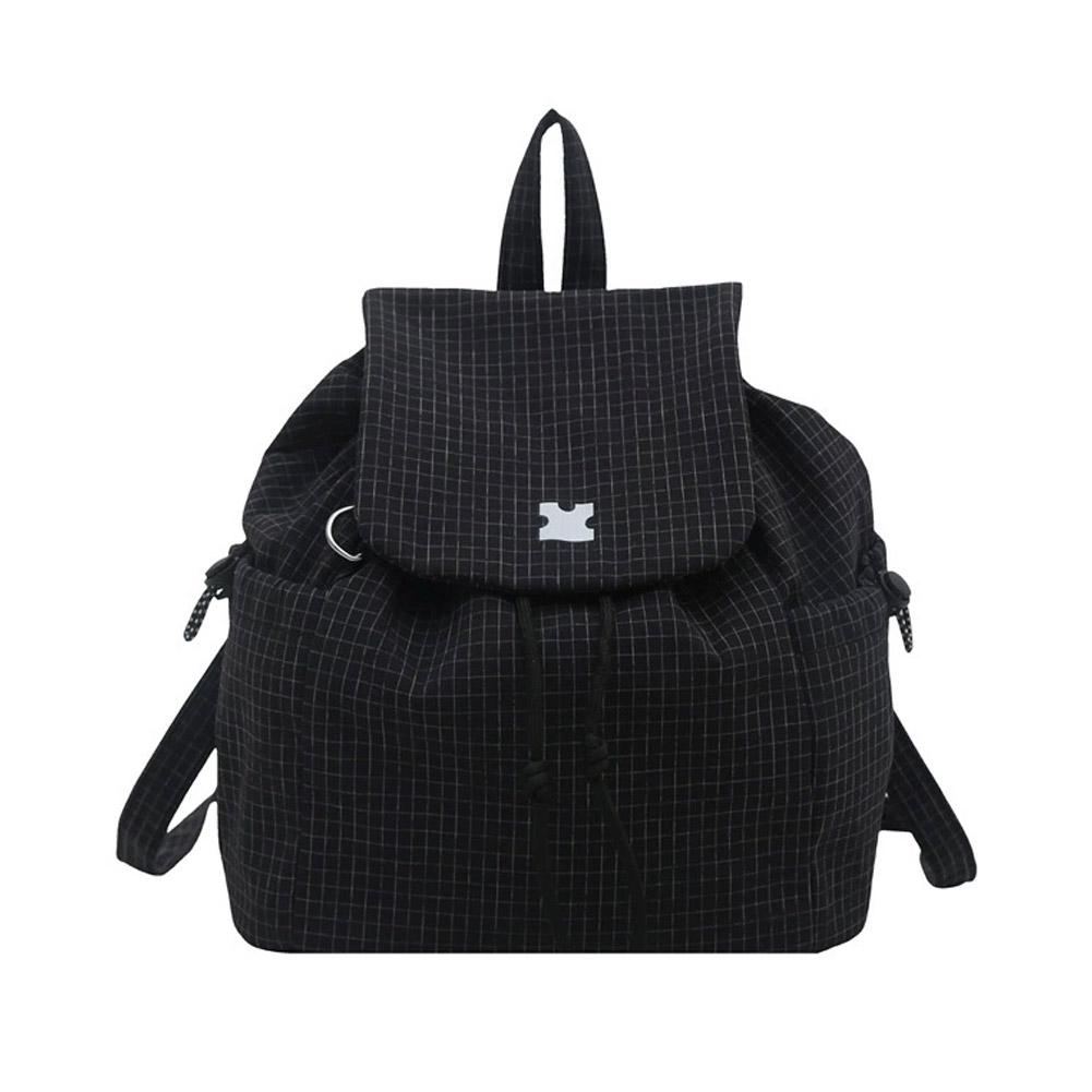 

New Plaid Drawstring Backpack Korean Women s Casual Travel Student Bookbag lightweight Mountaineering Backpack
