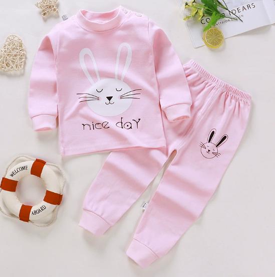 

Toddler Kids And Boys Cute Printed Tops+Pants Pajamas Tracksuit Outfits Set 73 рожевий