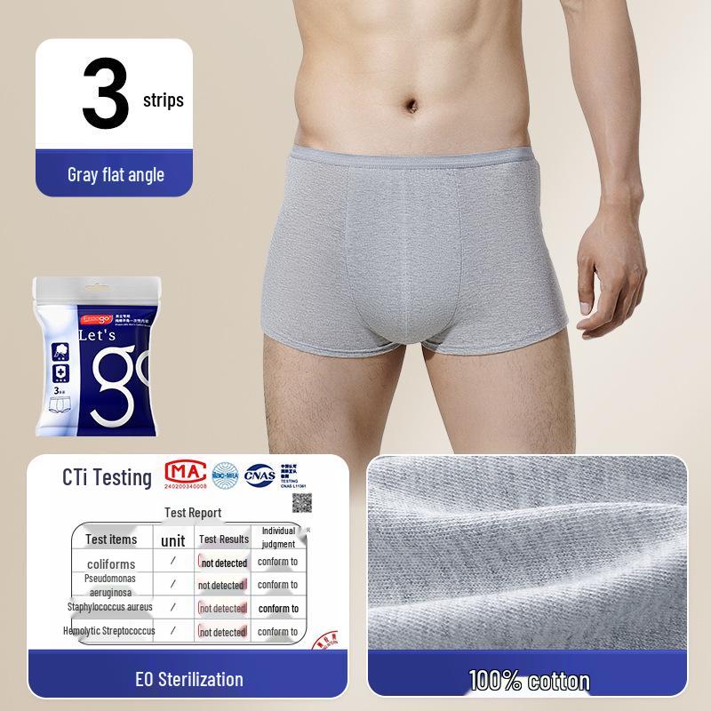 Freego Pure Cotton Disposable Underwear for Women & Men - Travel & Daily Boxer Briefs