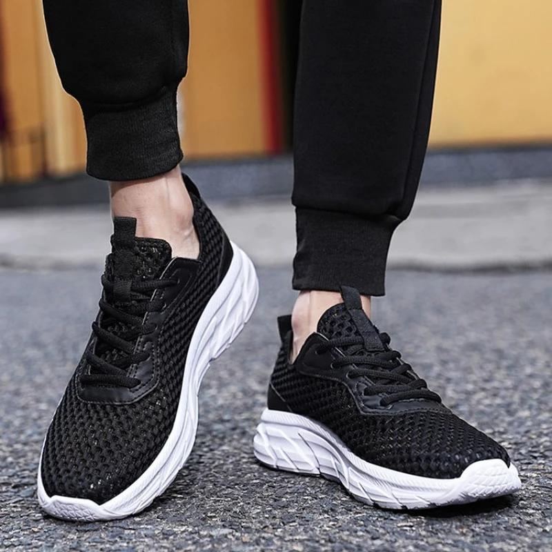 Fashion Black Quick-Drying Minimalist Male Sports Shoes High Quality Simple Original Fashion Unisex On Sale Size 9 Men's Casual Sneakers