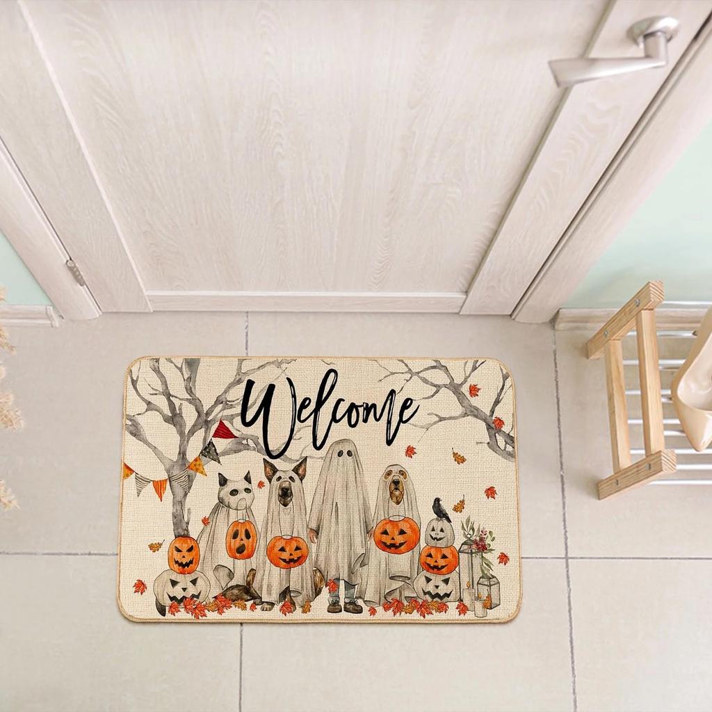 Halloweenowa wycieraczka dywanik pod drzwi wejściowe zewnętrzne kuchnia przedpokój dekoracja jesienna