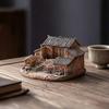 Old Rural House Miniature Nostalgic Mini Countryside House Resin Ornament Rustic Tiny House