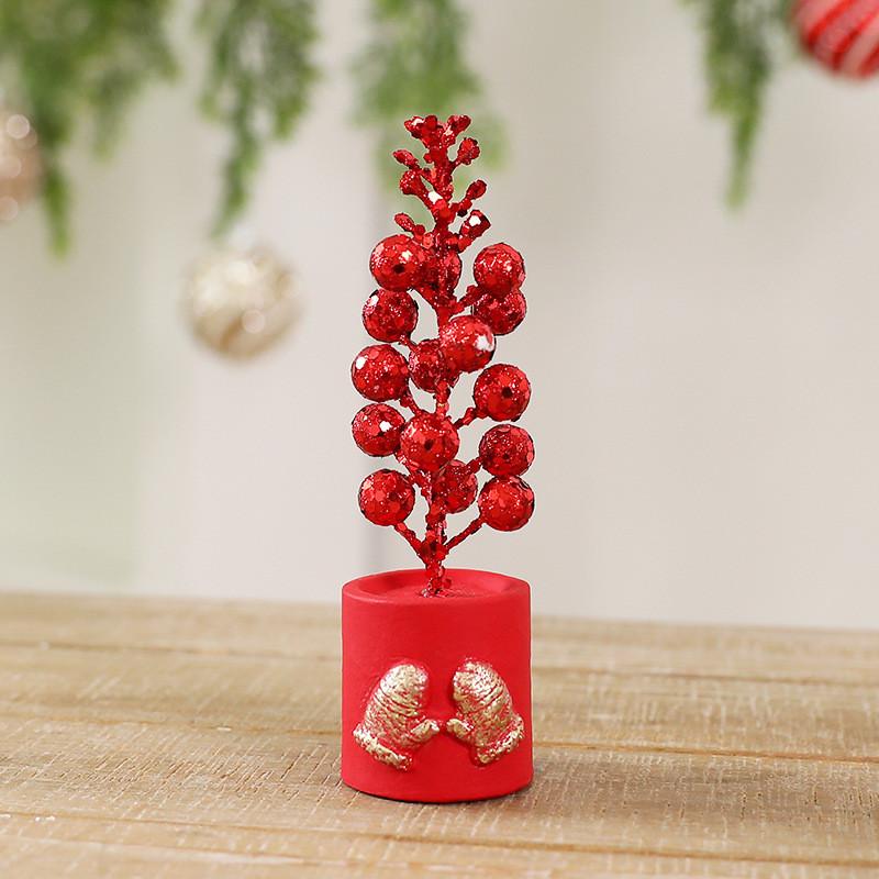 Christmas Fruit Potted Ornament With Classic Style For Indoor Desktop Scene Decoration