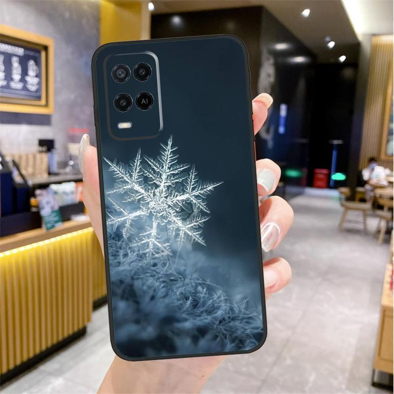 Christmas Snowflakes Case For Oppo A96 A76 A16 A17 A18 A60 A80 A40 A38 A58 A78 A98 A94 A74 A54 A15 A57 A77 A5 Pro