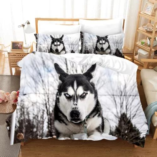 

Huskies Soft Duvet Cover Set Bed Decoration First Choice Gift Suitable for Children Kids plus Adult Peoples Soft Comfortable plus Breathable 135*200cm Eu-Single