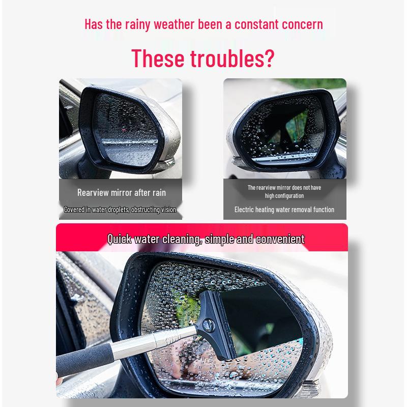 Retractable Rainproof Rearview Mirror Wiper: Anti-Fog and Water Removal Artifact
