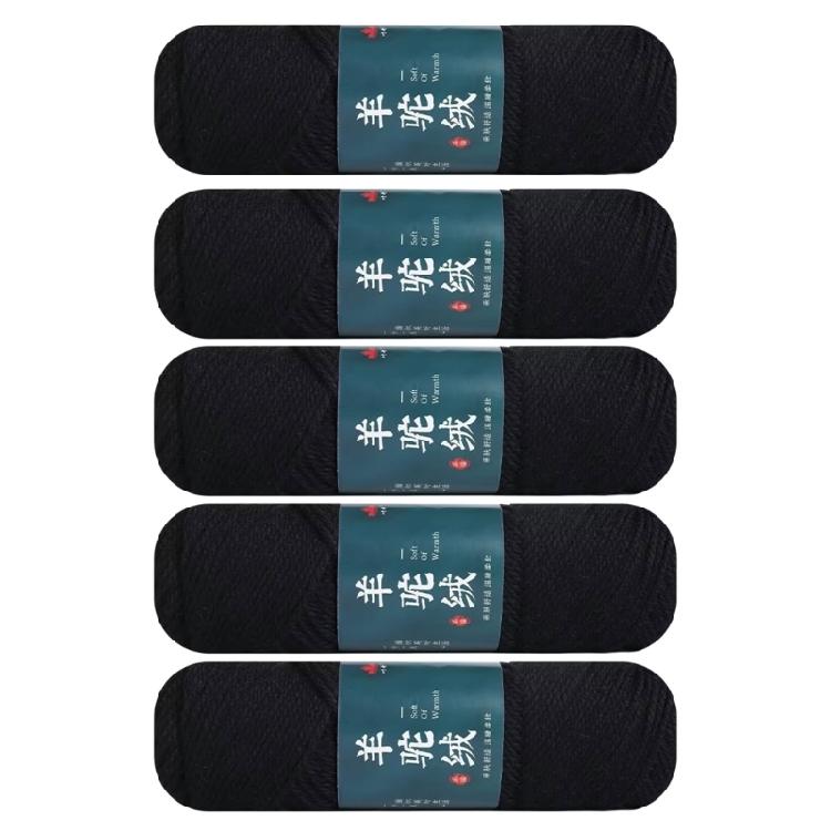 Pack Of 5 Wool Yarn Soft Crochet Yarn Hand Knitting Yarn 100g/Roll For Knitting Rugs Sweaters Scarves Hat Gloves