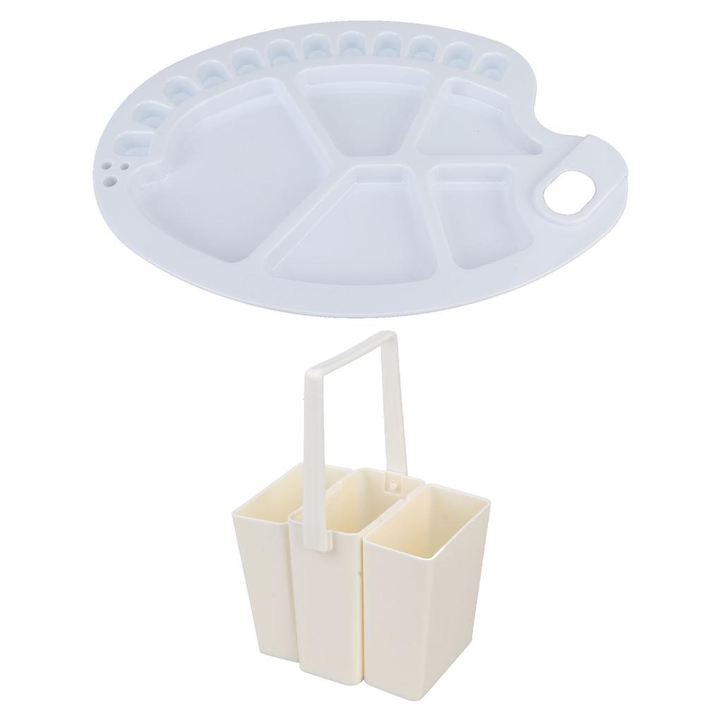 Painting Brush Washing Bucket Portable Multifunctional Artist Brush Washer with Palette for Watercolor Art Painting