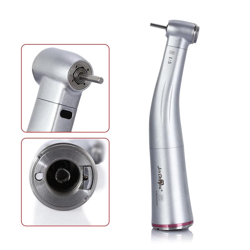 AZDENT Dental Contra Angle LED Fiber Optic Low Speed Handpiece E-type Push Button Type Chuck Handpiece 1:1/1:5/20:1/1:4.2
