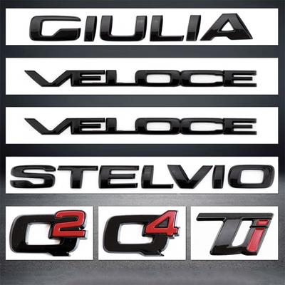 1 Peça Q2 Q4 Giulia Stelvio Veloce Ti Logotipo Emblema Adesivos Para Porta-Malas Traseiro de Carro Para A-lfa R-omeo 156 159 Mito Giulia GT Brera Spider Giulietta 147gt 166