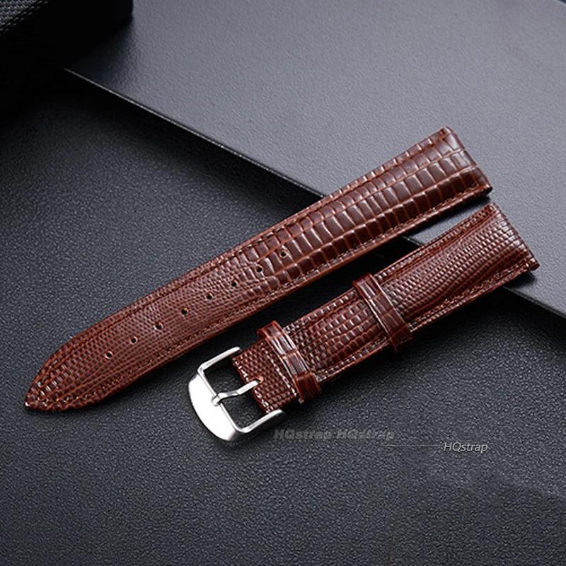 Leather Watch Band Wristband 12mm 14mm 16mm 18mm 20mm 22mm Watch Accessories Crocodile Texture Business Watch Band Belt 12mm коричневый