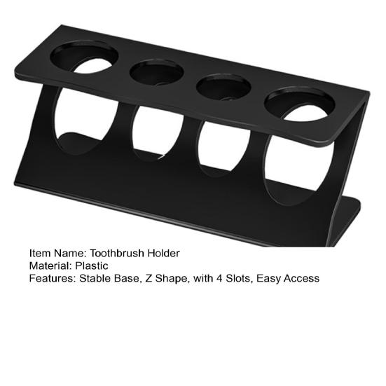 Countertop Toothbrush Holder Bathroom Toothbrush Stand with 4 Slots Z Shape Family