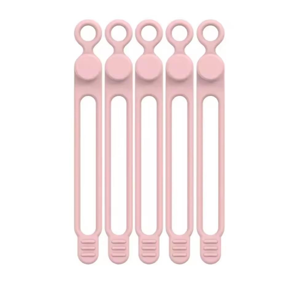 Silicone Cable Ties Set Elastic Reusable Cord Organizer Multi-function Wire Clip Bandage Cable Wire Storage Harness Strap