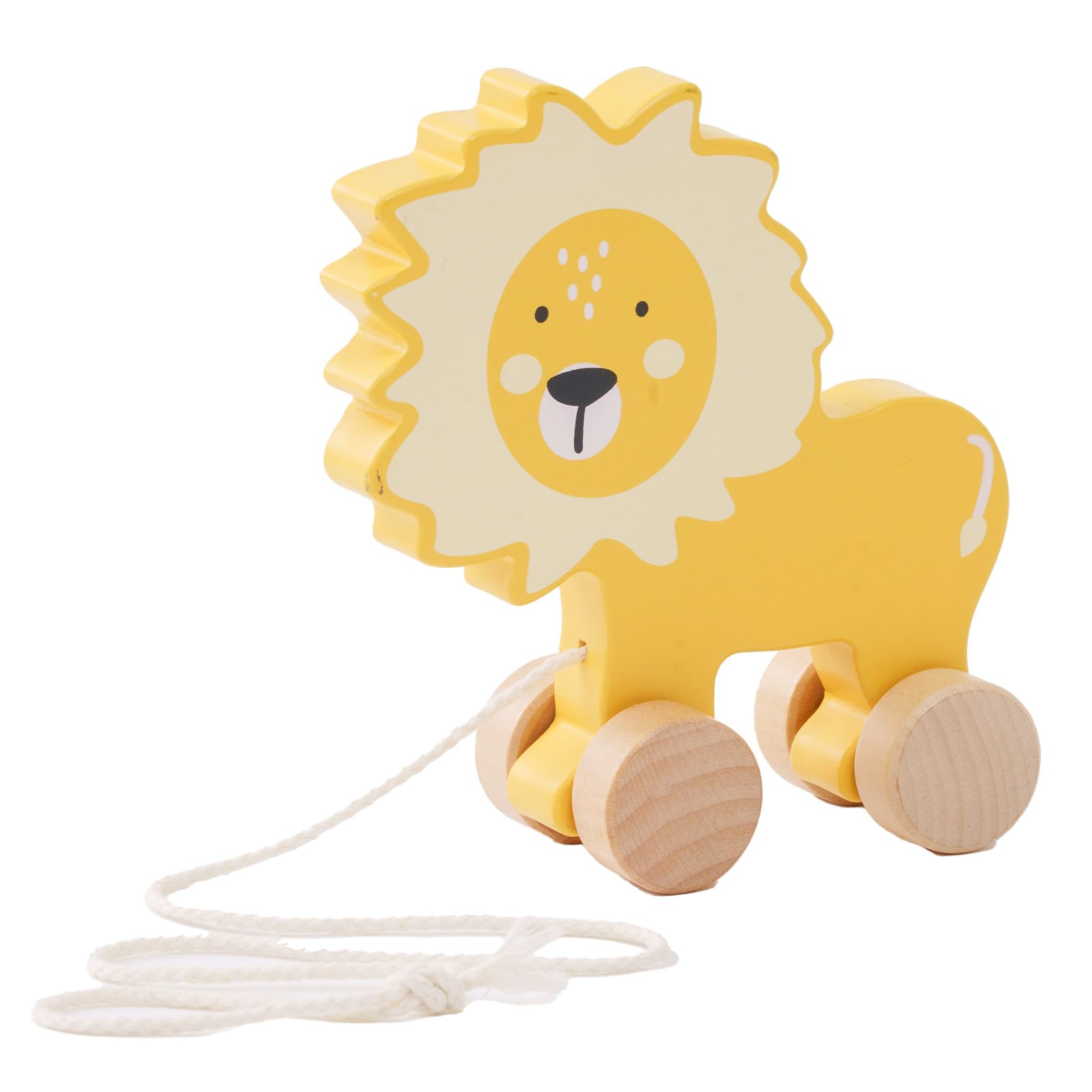 

TRYCO Pull Toy, Elephant Wooden Toy, Educational Toy for Foot Training, Toddler Toy, 1st Birthday Gift for Boys and Girls (Lion)