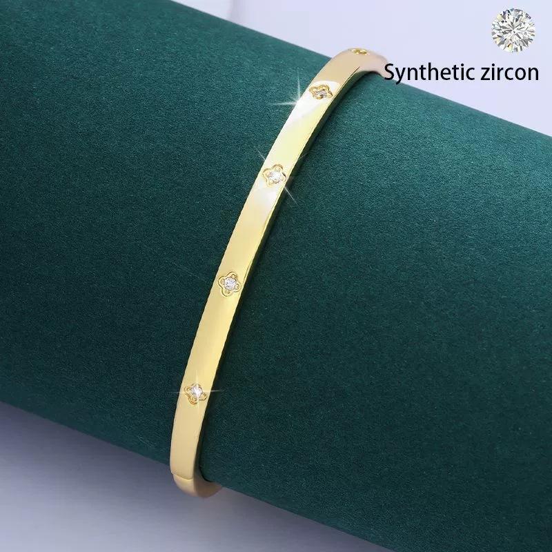 French Elegant Classic Luxury Versatile Simple Fashion Zircon Bracelet Set Girls Personality Bracelet