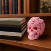 3D-gedruckte Rosen-Schädel-Figur, Langlebige Kunststoff-Gothic-Schädel-Blumen-Skulptur mit Detaillierter Blütenblatt- und Knochenstruktur, Mattes Finish Halloween-Dekoration Geschenk