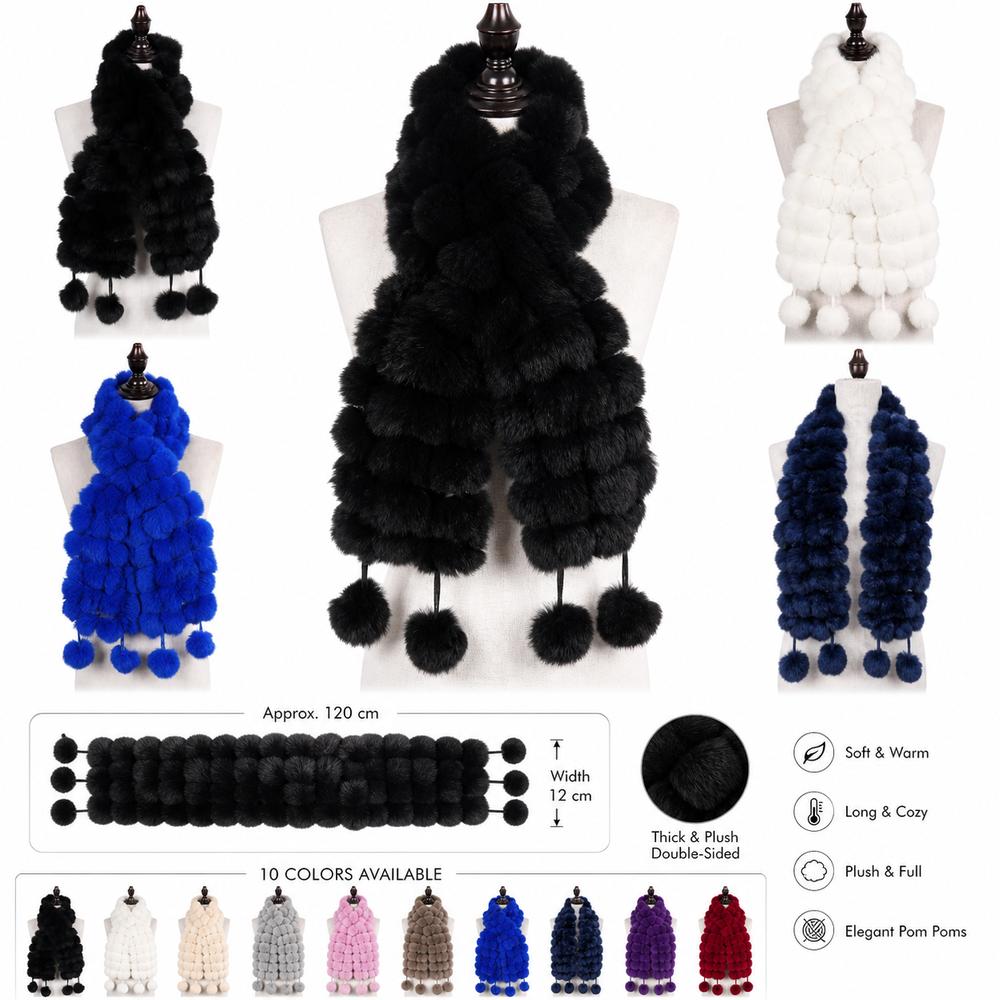 Luxury Fur Fur Scarf Thickened Winter Scarf Muffler New Long Scarves Outdoor Use