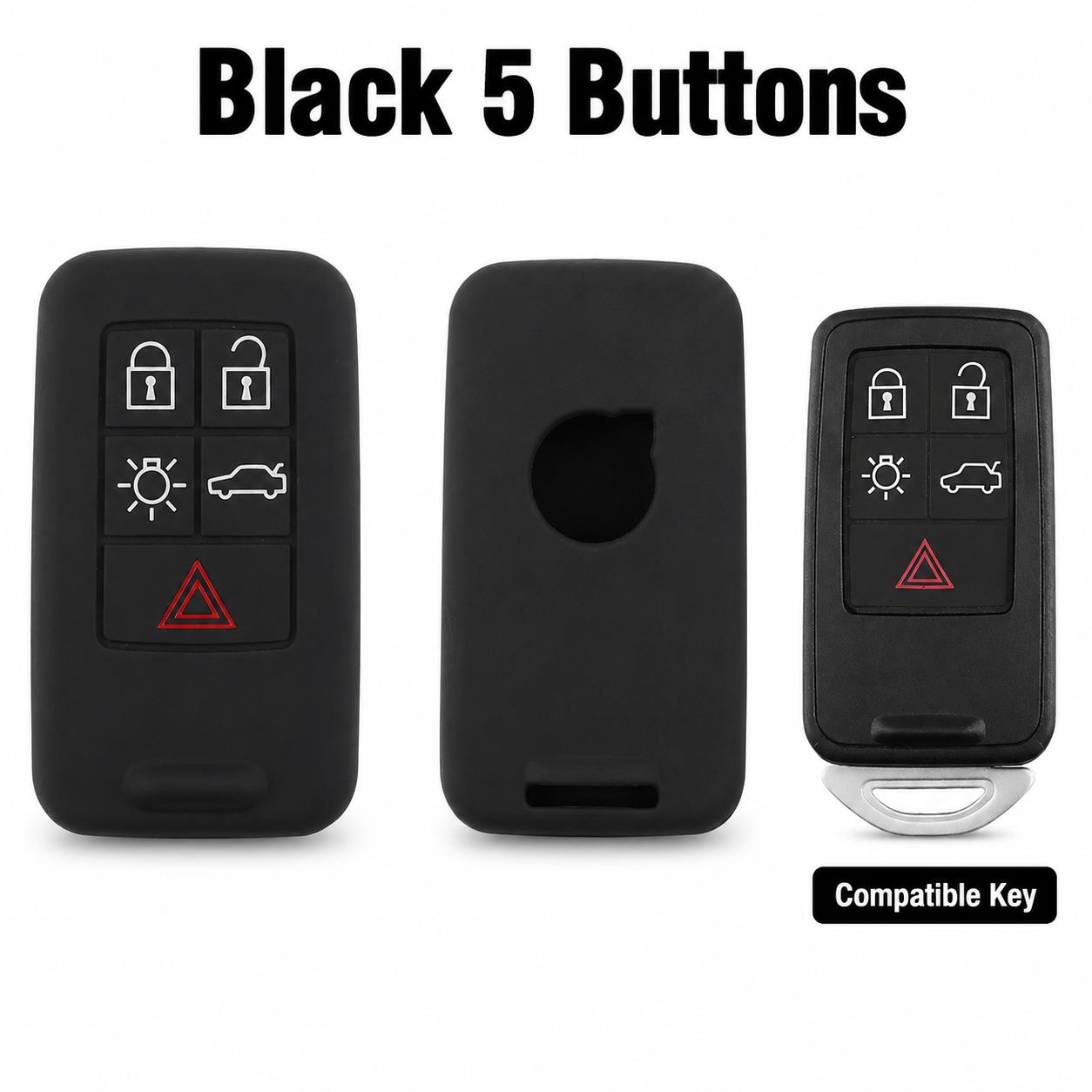 Silicone Key Case for Volvo Smart Remote 5/6 Buttons 5 Buttons