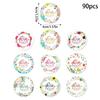 90 Counts Eid Mubarak Wrapping Sticker 40mm Round Wrapping Label for Laptops Phone Case Seal Envelope Card Decoration