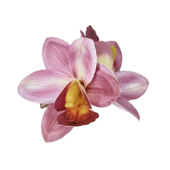 Hairpin Soft Fabric Flower Hairpin Realistic Orchid Design Lightweight Decorative Hair Clip