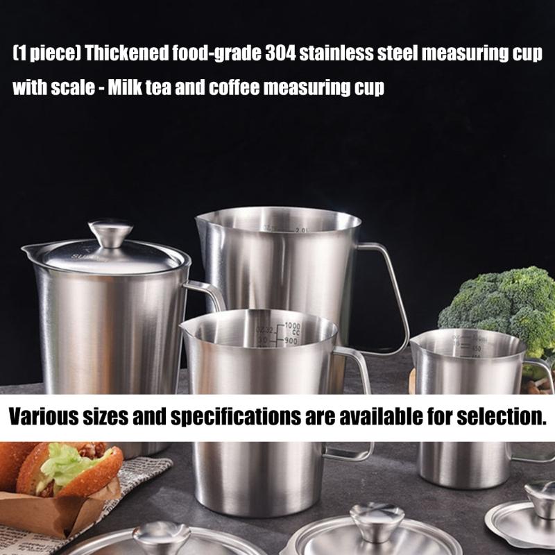 Professional Coffee Milk Jugs 4 Size 500ml 1000ml 1500ml 2000ml Locking Lid Design Durable Nonrust Steel Measuring Cup