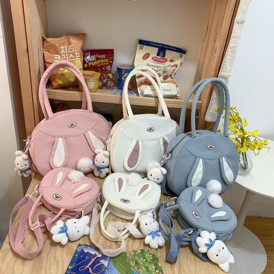 Bag New Crossbody Shoulder Bag Korean Version Doll Pendant Cute Rabbit Plush Bag Canvas Large Capacity Hand-held Tide