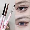 Double Head Brown Eyeliner Gel Pen Long-lasting Waterproof Gel Eyeliner Natural Black with Blade Brush Aegyo Sal Makeup Pen