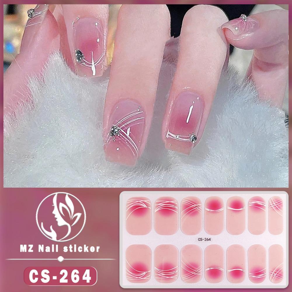 New waterproof no-bake gel nail polish film full sticker New Year's nail art film paper nail film paper patch