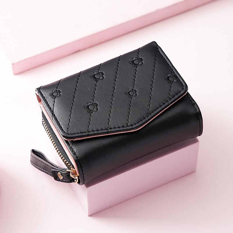 IELGY Ladies Wallet Short Fashion Large-Capacity Multi-Card Bag