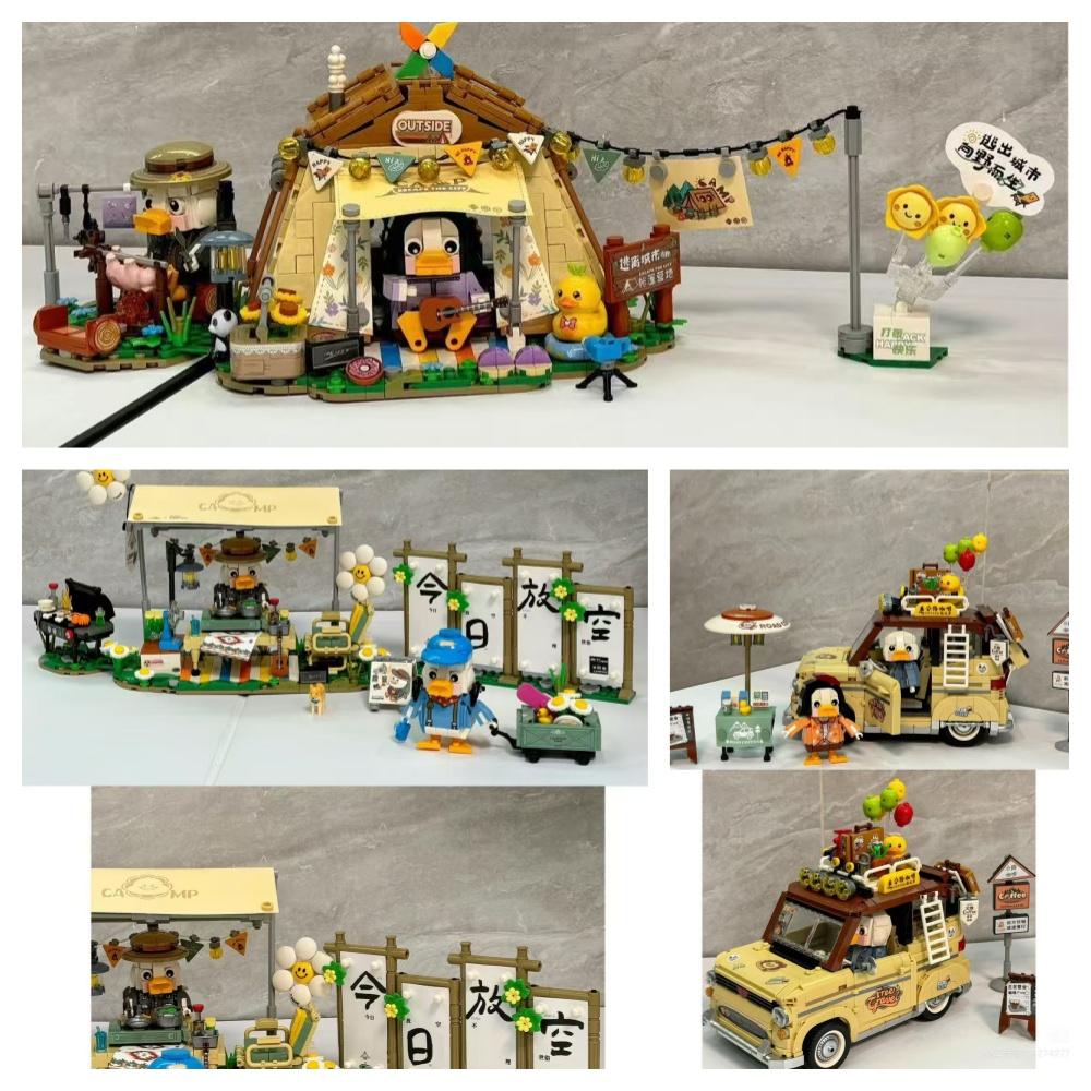 Miniature Camping Scene Building Blocks, Creative DIY Barbecue Stand, Camping Tent, Coffee Cart, Toys, Puzzle, Birthday Gift