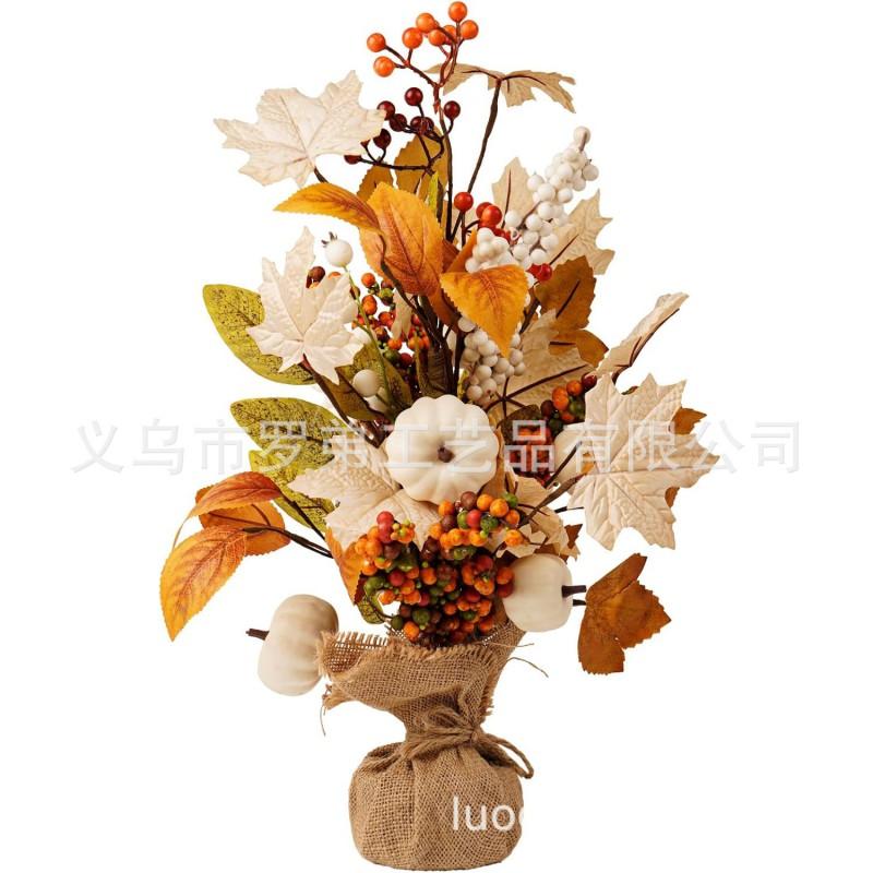 Harvest Wreath With Pumpkins Berries Vine Circle Halloween Thanksgiving Door Decor