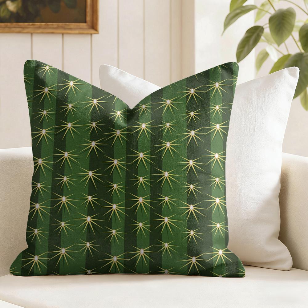 Cactus Pattern Cushion Cover Natural Linen Pillow Cover DoubleSided Print Cushion Cover for Sofa Home Decor