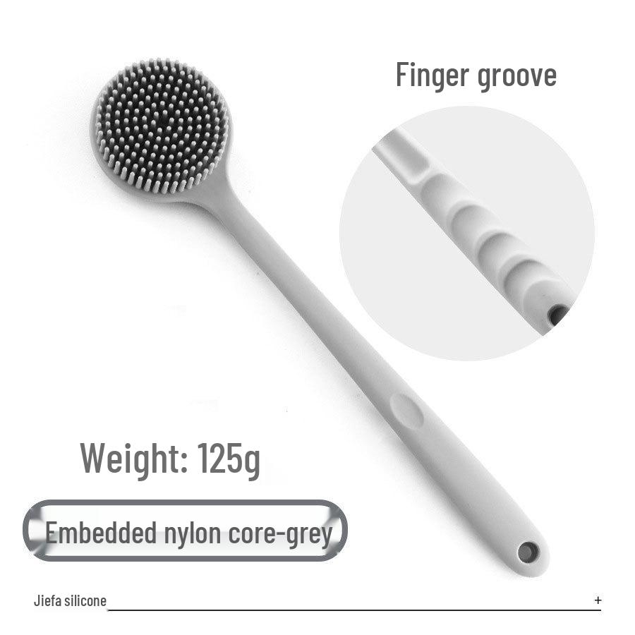 Silikon Duschbürste mit langem Griff - Weiche Borsten Rückenbürste für einfache Anwendung