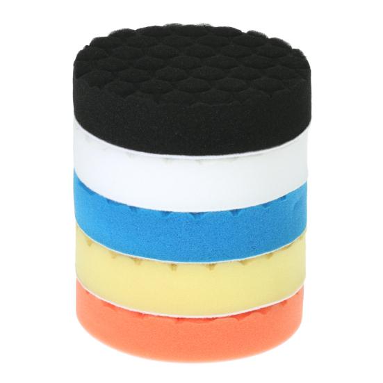 5Pcs 5 Inch 125Mm Car Vehicle Polishing Wave Pads Waxing Buffing Sponge Set