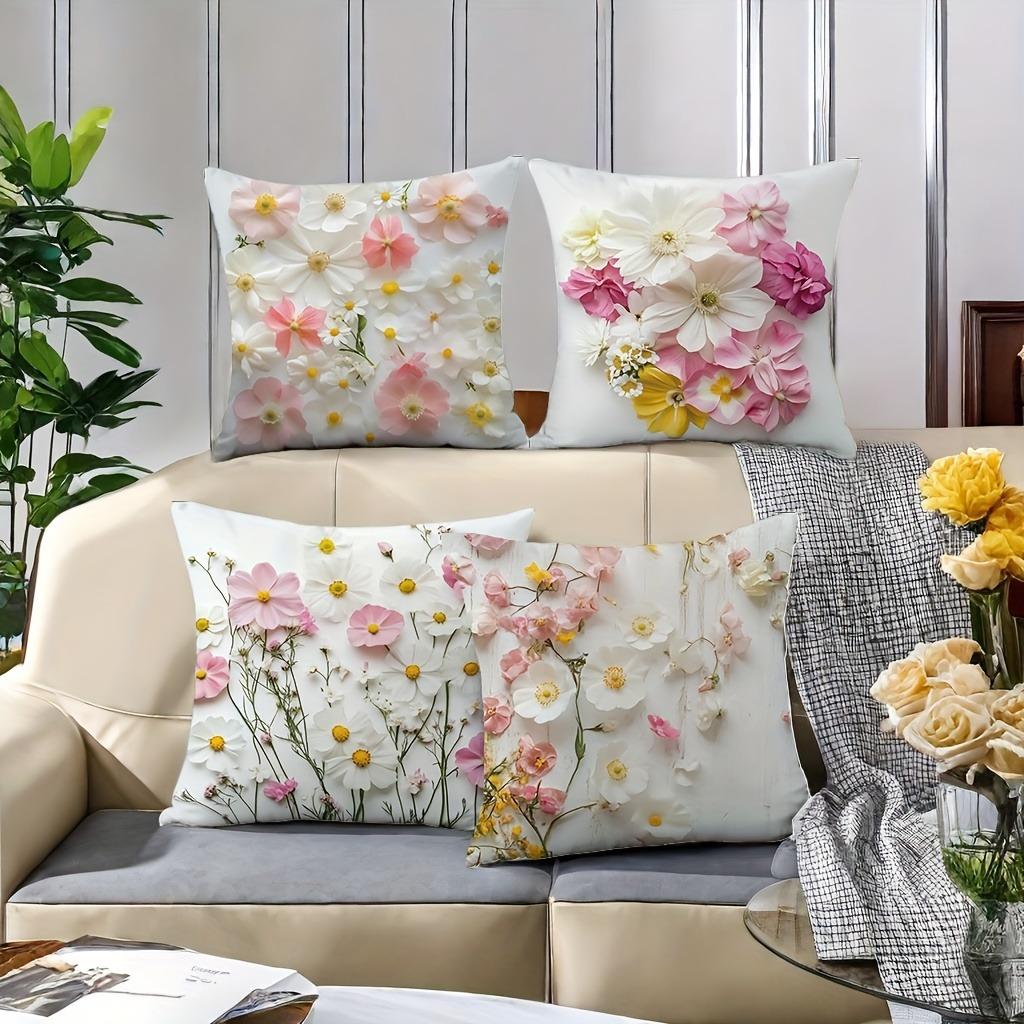 Härligt blommönster mysigt örngottSovrum Soffa Dekorativt Kuddfodral Med Dragkedja Mjukt Kuddfodral